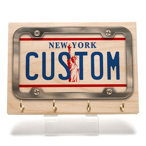 New York White License Plate Key Rack - CityLocs