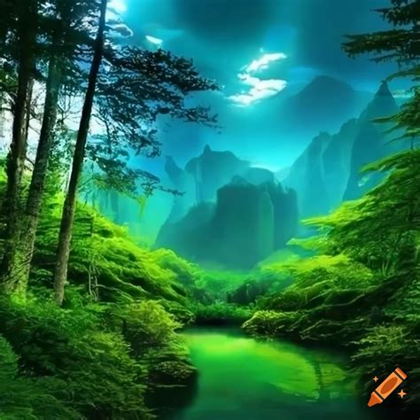 2d background wallpaper nature on Craiyon