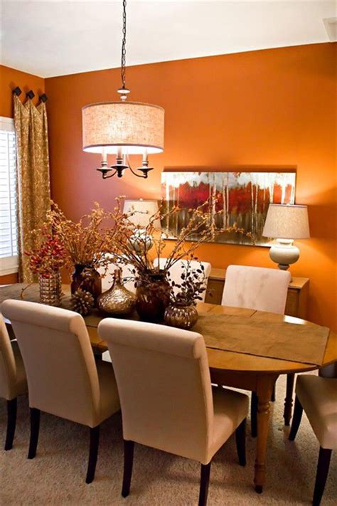 43 Most Popular Dining Room Design and Decorating Ideas 34 Orange Dining Room, Dining Room Paint ...