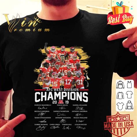 Kansas City Chiefs AFC West Division Champions 2019 signatures shirt, hoodie, sweater ...