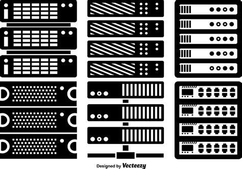 Vector server rack icons 110423 Vector Art at Vecteezy