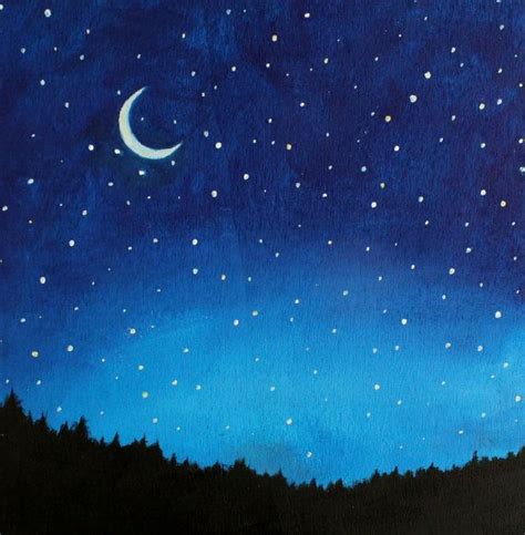 Pin by Maddy on Graphics 1 / Grafiikka 1 | Night sky painting, Sky art, Night painting