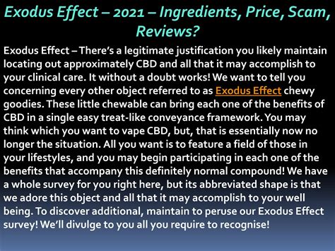 Exodus Effect – 2021 – Ingredients, Price, Scam, Reviews? by Exodus ...