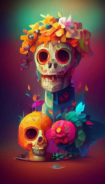 Premium Photo | Beautiful illustration of the day of the dead typical ...