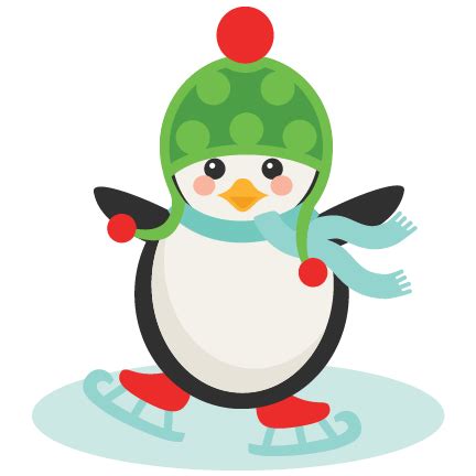 Ice Skating Penguin SVG scrapbook cut file cute clipart files for ...