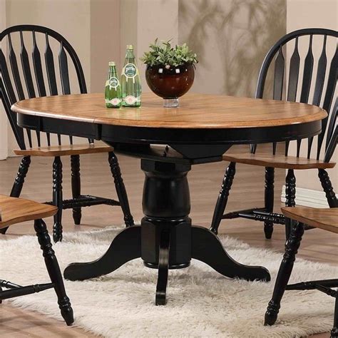 Missouri Round Dining Room Set (Black/ Rustic Oak) ECI Furniture | Furniture Cart