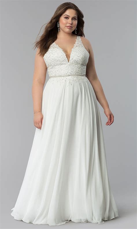 V-Neck Plus-Size Chiffon Long Prom Dress | Dresses, Plus size prom dresses, Prom dresses