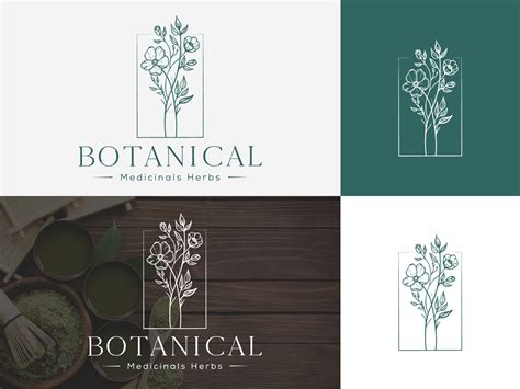 Botanical Floral element Hand Drawn Logo with Wild Flower by Design ...