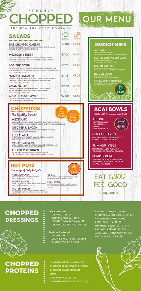 Menu - Chopped | The Healthy Food Company