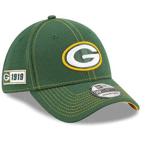 Green Bay Packers New Era 2019 NFL Sideline Road Official 39THIRTY Flex Hat – Green