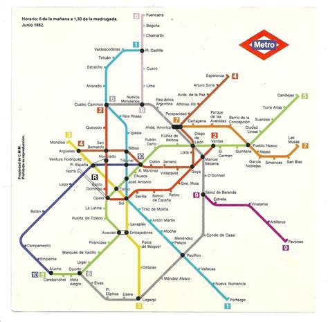 Así era el plano del metro de Madrid en 1982 – La cabeza llena