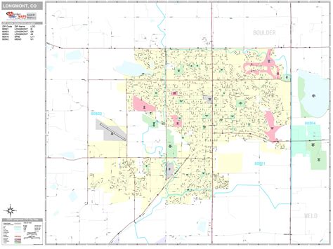 Longmont Colorado Wall Map (Premium Style) by MarketMAPS