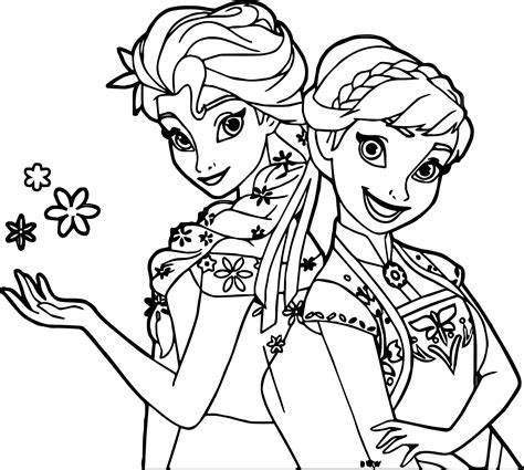 Gambar Mewarnai Frozen Elsa Dan Anna