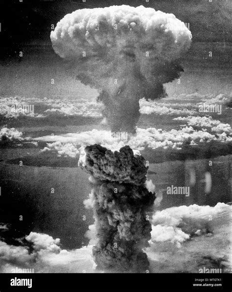 Atomic Cloud Rises Over Nagasaki, Japan - Mushroom cloud above Nagasaki after atomic bombing on ...