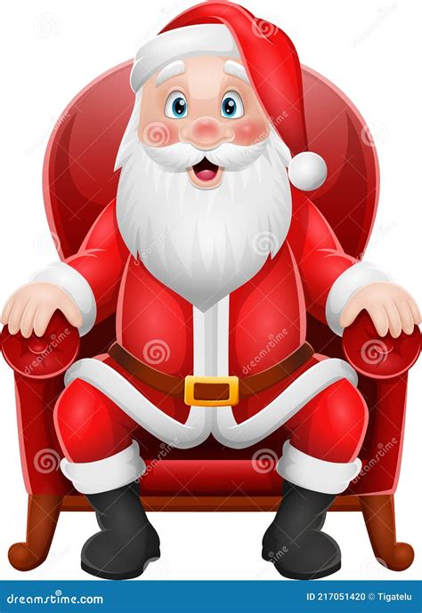 Cartoon Santa Claus Sitting in Armchair Stock Vector - Illustration of ...