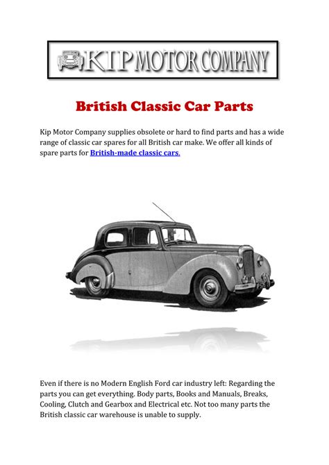 British Classic Car Parts by Kip Motor Company - Flipsnack