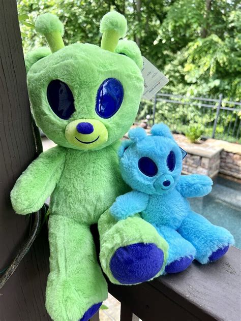 Build-A-Bear Plush Bear-lien Alien Bearlien Green 16" & Mini Blue SET 2 NWT | eBay