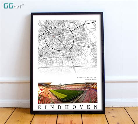 City Map of EINDHOVEN Stadion Philips Arena Home Decor - Etsy