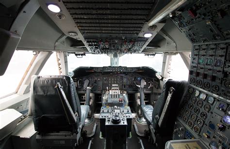 Cockpit Of A Boeing 747 Airplane