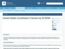 United States Constitution Framers Lesson Plan for 7th - 10th Grade | Lesson Planet