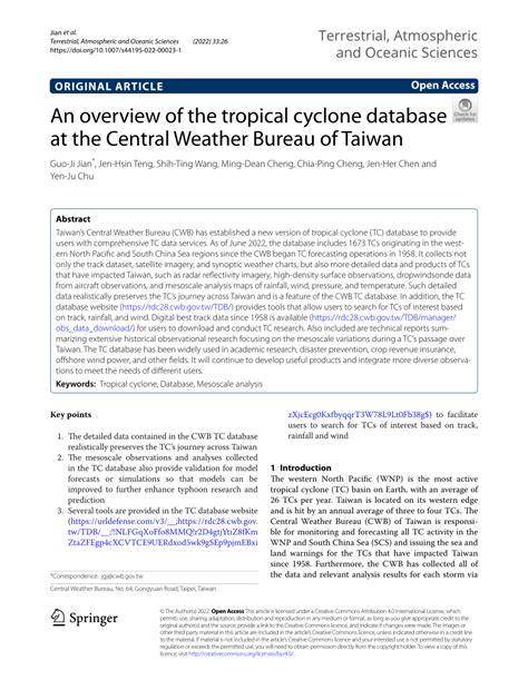 (PDF) An overview of the tropical cyclone database at the Central ...