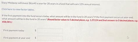 Solved Using the appropriate interest table, compute the | Chegg.com