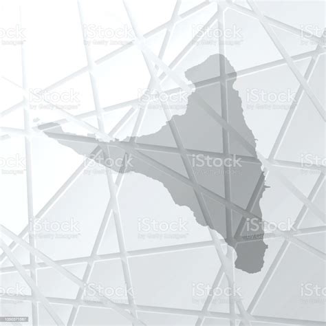 Anjouan Map With Mesh Network On White Background Stock Illustration ...