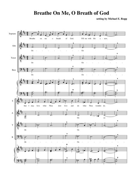 Breathe On Me, Breath Of God Sheet Music | Music R. Jackson; lyrics E ...