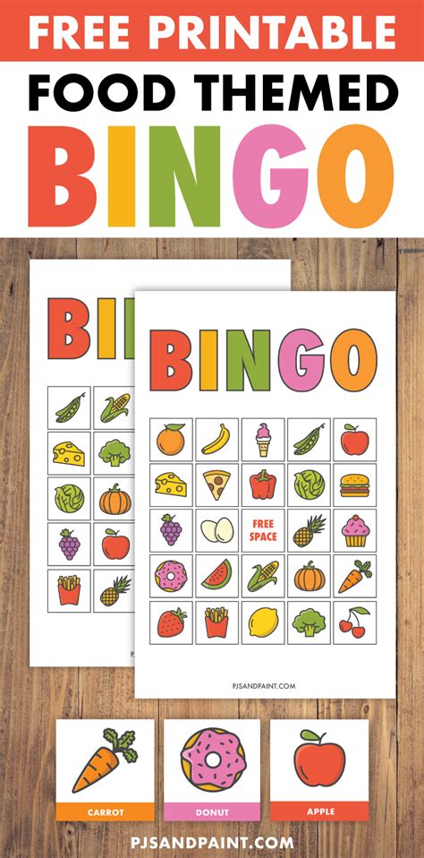 Free Printable Bingo for Kids - Food Themed - Pjs and Paint