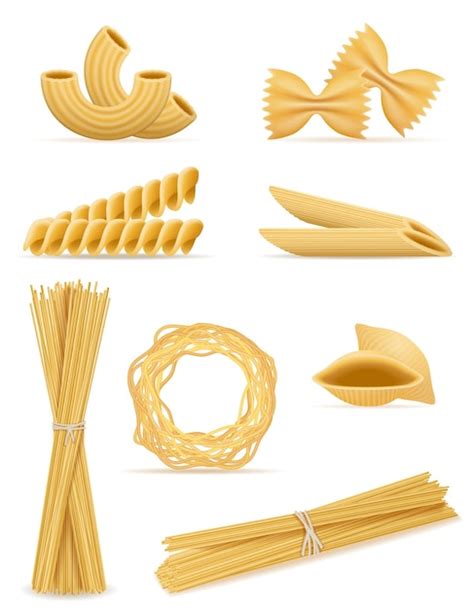 Premium Vector | Pasta set icons vector illustration