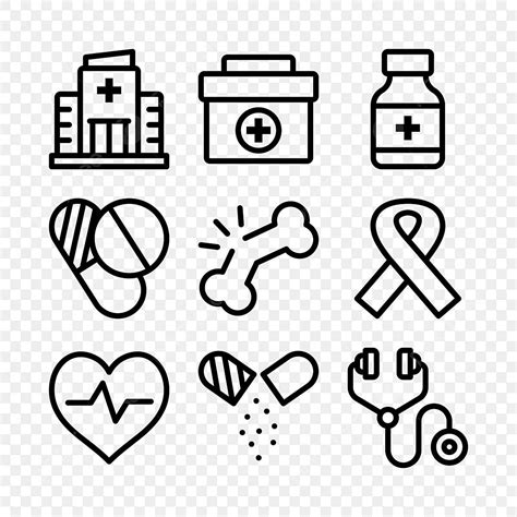 Medical Icon Pack In Outline Style, Medical Drawing, Outline Drawing, Medical Sketch PNG and ...