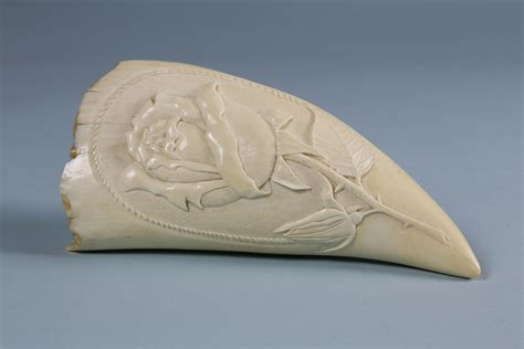 Large Sperm Whale Tooth - Large Sperm Whale Tooth Carved in Reverse and Bas-Relief, circa 1870 ...