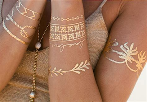 diy inspo // metallic tattoos | Metal tattoo, Metallic tattoo temporary, Gold tattoo