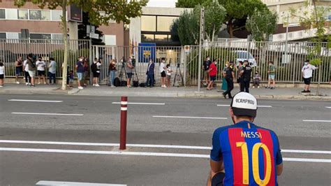 Barcelona fans gather outside Camp Nou to protest as captain Lionel ...