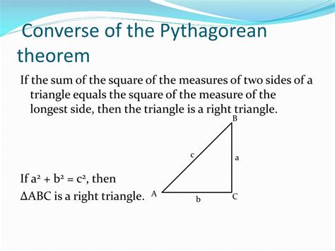 PPT - Pythagorean Theorem and its converse PowerPoint Presentation ...