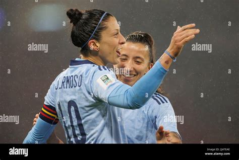 Spain's Jennifer Hermoso celebrates scoring their side's second goal of ...