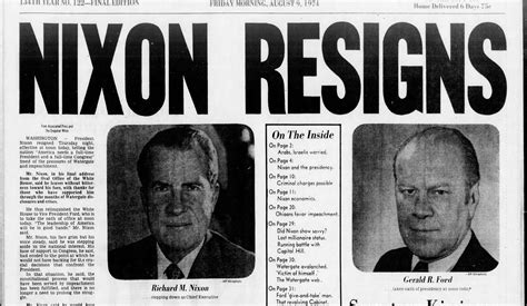 Today in History, August 8, 1974: Nixon resigned as president