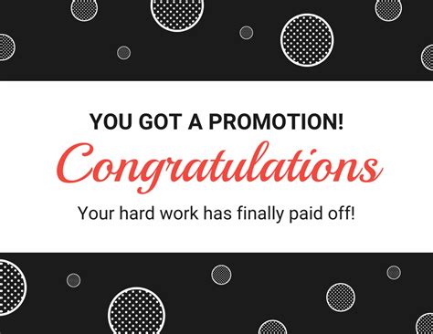 Simple Promotion Congratulations Card - Venngage