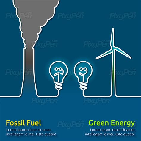 Fossil fuels vs renewable energy - Vector Infographic • PixyPen