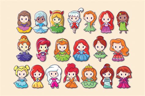 Chibi Disney Princesses Drawings