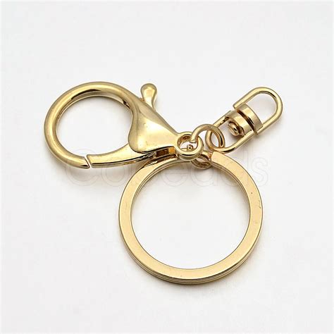 Iron Alloy Lobster Claw Clasp Keychain, Light Gold, 68x30mm Cobeads.com