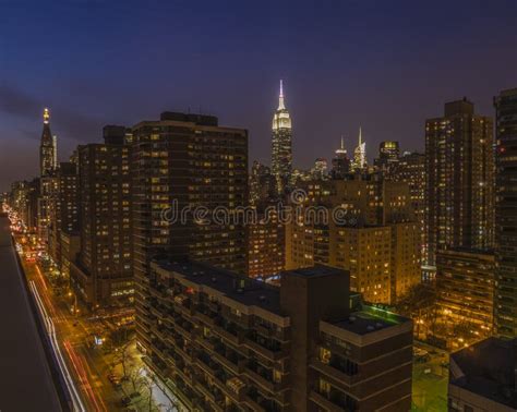 New York City View by Night Stock Image - Image of street, state: 140002605