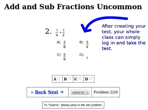 Administer your tests or quizzes online with automatic grading