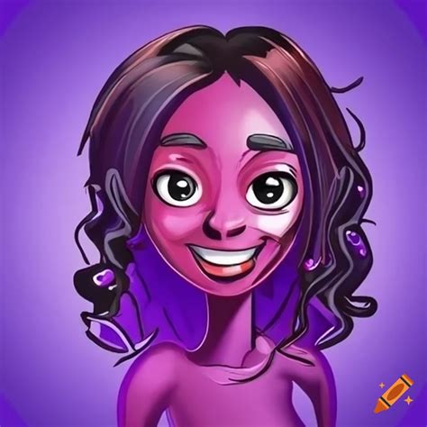 Purple skinned cartoon character on Craiyon