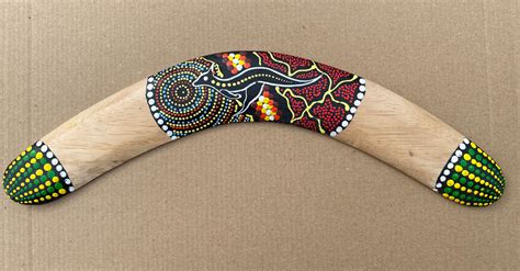 ABORIGINAL STYLE HAND PAINTED BOOMERANG | eBay