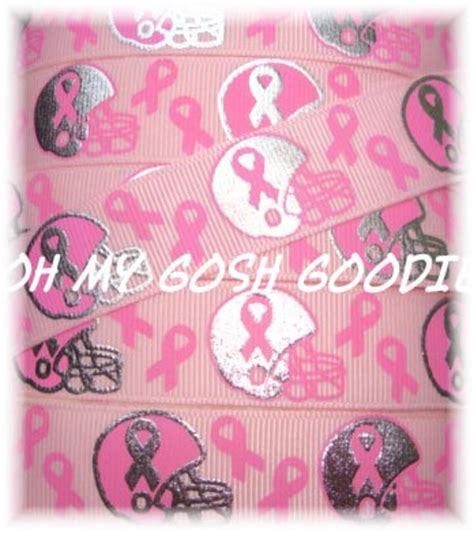 BREAST CANCER AWARENESS Football Helmet Bling Grosgrain Ribbon | Etsy