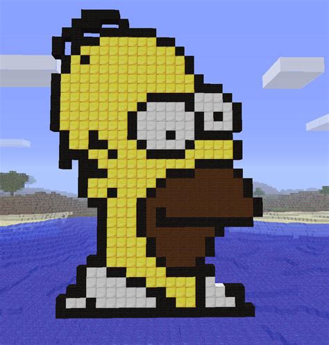 The Simpsons Pixel Art Building Ideas | Minecraft Pixel Art Building Ideas