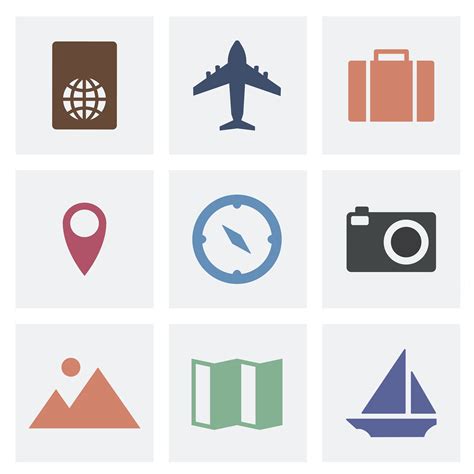 Collection of travel icons illustration - Download Free Vectors ...