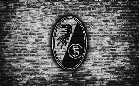 Download wallpapers Freiburg FC, logo, white brick wall, Bundesliga ...