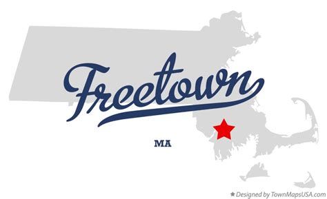 Map of Freetown, MA, Massachusetts